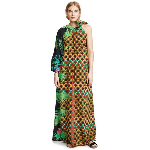 NWT size M Cynthia Rowley Jungle Paradise Offshore One Sleeve Dress 100%… - Picture 3 of 6